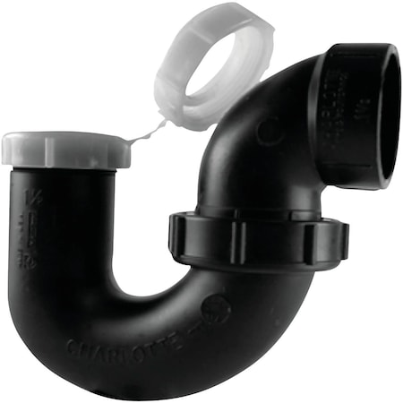 Charlotte Pipe And Foundry 1-1/4 In., 1-1/2 In. Black ABS P-Trap ABS 00711P 0600HA